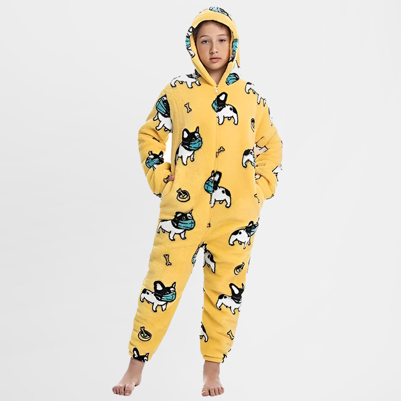 Pyjama Pilou Pilou Bluey Officiel Garçon - Surpyjama Chaud En Polaire Douce Avec Sac En Peluche, Idéal Cadeau Enfant