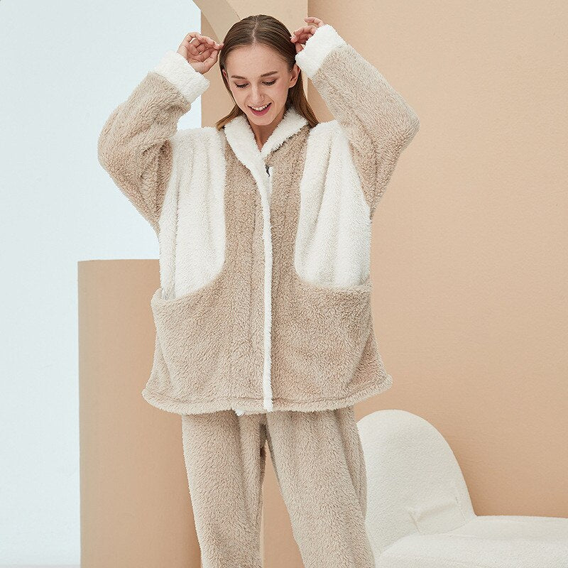 Pyjama d’hiver en polaire pour femme violet • Tous en Pyjama !